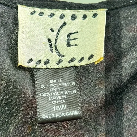 VTG I.C.E. Boho Black Dress & Kaftan Resort Evening Cover Up Set 2pc Size 18W - Picture 15 of 15